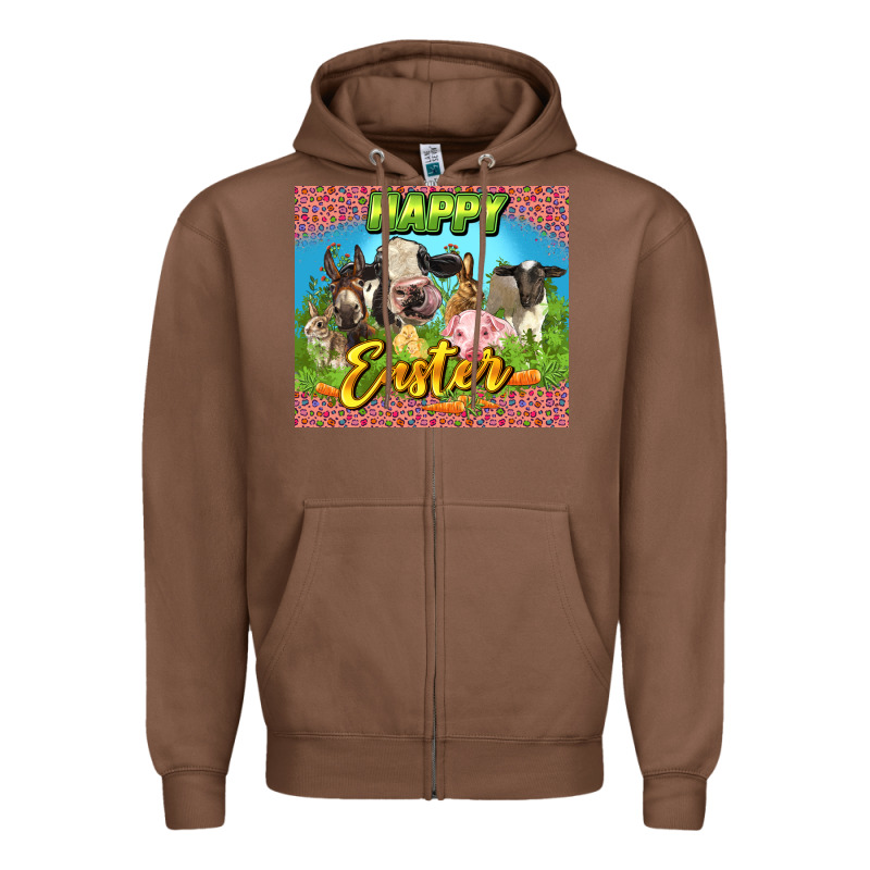 Happy Easter Farm Animals 20oz Skinny Zipper Hoodie by LillyAllenDesigns | Teevron