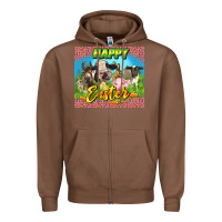 Chestnut Happy Easter Farm Animals 20oz skinny Zipper Hoodie - LillyAllenDesigns