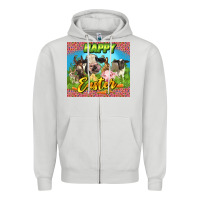 Dove Grey Happy Easter Farm Animals 20oz skinny Zipper Hoodie - LillyAllenDesigns