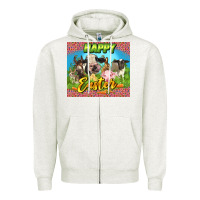 Oatmeal Heather Happy Easter Farm Animals 20oz skinny Zipper Hoodie - LillyAllenDesigns