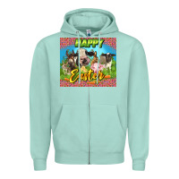 Seafoam Happy Easter Farm Animals 20oz skinny Zipper Hoodie - LillyAllenDesigns