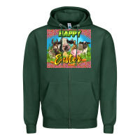 Sports Green Happy Easter Farm Animals 20oz skinny Zipper Hoodie - LillyAllenDesigns