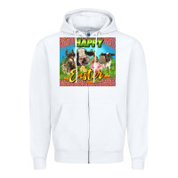 White Happy Easter Farm Animals 20oz skinny Zipper Hoodie - LillyAllenDesigns