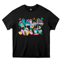 Black Western rabbit with Cross and flowers Heavy Core Tee - Neo Western