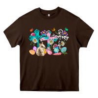 Chocolate Brown Western rabbit with Cross and flowers Heavy Core Tee - Neo Western