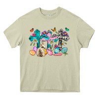 Mossy Western rabbit with Cross and flowers Heavy Core Tee - Neo Western