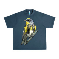 Midnight Navy yellow rumped warbler Urban Heavy Tee - LillyAllenDesigns