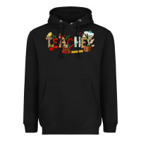 Black Christmas Teacher Heavyweight Hoodie - NancyCooperArtShop