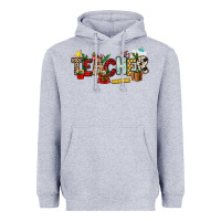 Heather Grey Christmas Teacher Heavyweight Hoodie - NancyCooperArtShop