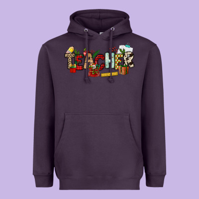 Christmas Teacher Heavyweight Hoodie Designed By Nancycooperartshop