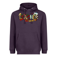 Plum Christmas Teacher Heavyweight Hoodie - NancyCooperArtShop