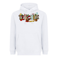 White Christmas Teacher Heavyweight Hoodie - NancyCooperArtShop