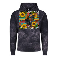 Cloud Black western coop animals rooster sunflowers cowhide wooden serape glitter Vintage Hoodie - Artiststas