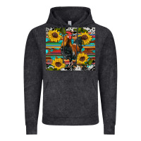Vintage Black western coop animals rooster sunflowers cowhide wooden serape glitter Vintage Hoodie - Artiststas