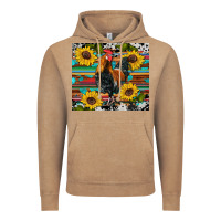 Western Coop Animals Rooster Sunflowers Cowhide Wooden Serape Glitter Vintage Hoodie | Teevron