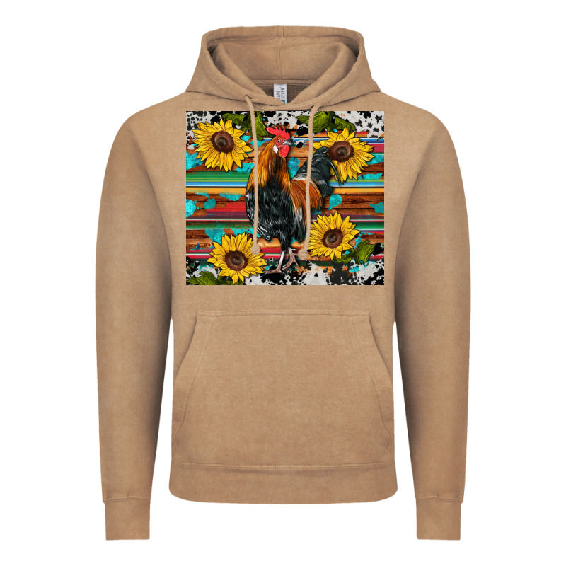 Western Coop Animals Rooster Sunflowers Cowhide Wooden Serape Glitter Vintage Hoodie by Artiststas | Teevron