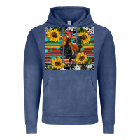 Vintage Denim western coop animals rooster sunflowers cowhide wooden serape glitter Vintage Hoodie - Artiststas
