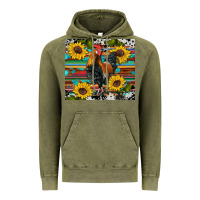 Vintage Olive western coop animals rooster sunflowers cowhide wooden serape glitter Vintage Hoodie - Artiststas