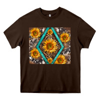 Chocolate Brown sunflower tumbler Heavy Core Tee - BarkalooDesign