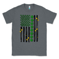 Charcoal Heather shamrock usa flag Classic Tee - MaliasSmallBusiness