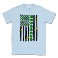 Dusty Blue shamrock usa flag Classic Tee - MaliasSmallBusiness