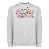 Heather Grey not perfect just forgiven Heavyweight Sweatshirt - MaliasSmallBusiness