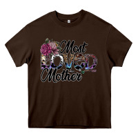 Chocolate Brown most loved mother Heavy Core Tee - SublimationCraftShop