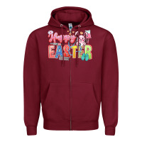 Burgundy Happy Easter Nurse Zipper Hoodie - LillyAllenDesigns