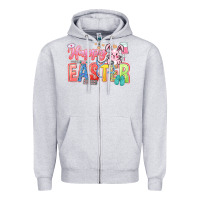 Heather Grey Happy Easter Nurse Zipper Hoodie - LillyAllenDesigns