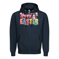 Navy Happy Easter Nurse Zipper Hoodie - LillyAllenDesigns