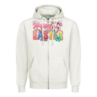 Oatmeal Heather Happy Easter Nurse Zipper Hoodie - LillyAllenDesigns