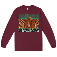 Burgundy red angus leopard Long Sleeve Tee - JahusDesignShop
