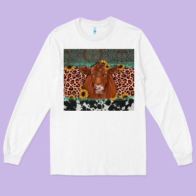 Red Angus Leopard Long Sleeve Tee Designed By Jahusdesignshop