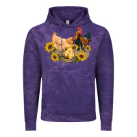 Cloud Purple western coop animals farm chicken chick rooster sunflowers Vintage Hoodie - Artiststas