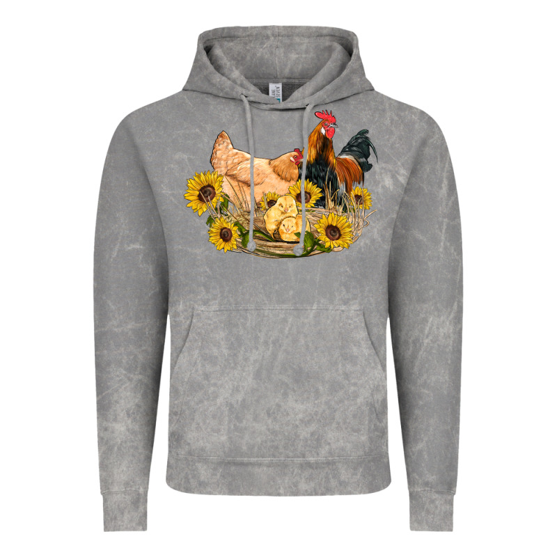 Western Coop Animals Farm Chicken Chick Rooster Sunflowers Vintage Hoodie by Artiststas | Teevron