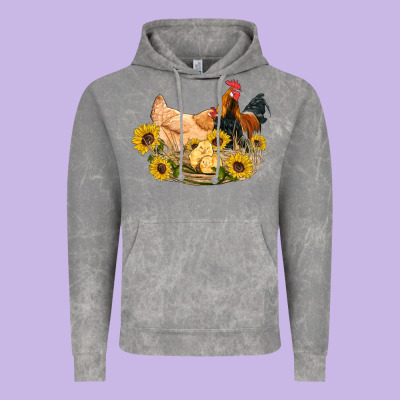 Western Coop Animals Farm Chicken Chick Rooster Sunflowers Vintage Hoodie Designed By Artiststas
