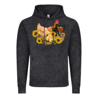 Vintage Black western coop animals farm chicken chick rooster sunflowers Vintage Hoodie - Artiststas
