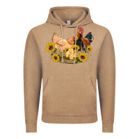 Vintage Coffee western coop animals farm chicken chick rooster sunflowers Vintage Hoodie - Artiststas