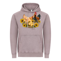 Vintage Zinc western coop animals farm chicken chick rooster sunflowers Vintage Hoodie - Artiststas