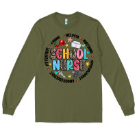 Army Green school nurse Long Sleeve Tee - MaliasSmallBusiness
