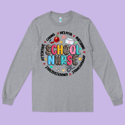 School Nurse Long Sleeve Tee Designed By Maliassmallbusiness
