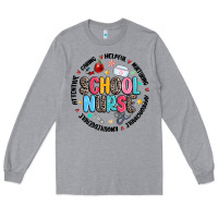 Heather Grey school nurse Long Sleeve Tee - MaliasSmallBusiness