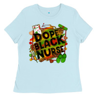 Baby Blue Dope black Nurse juneteenth Ladies Tee - Zillion Design Studio
