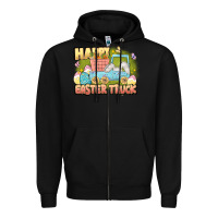 Black Happy Easter truck Zipper Hoodie - LillyAllenDesigns