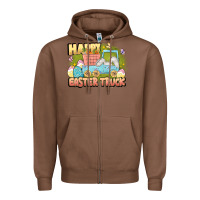 Chestnut Happy Easter truck Zipper Hoodie - LillyAllenDesigns
