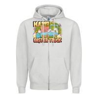 Dove Grey Happy Easter truck Zipper Hoodie - LillyAllenDesigns