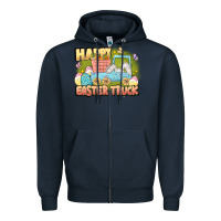 Navy Happy Easter truck Zipper Hoodie - LillyAllenDesigns