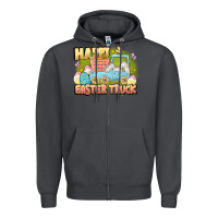 Smoke Happy Easter truck Zipper Hoodie - LillyAllenDesigns