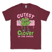 Burgundy cutest clover in the patch Classic Tee - MaliasSmallBusiness