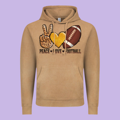 Peace Love Football Vintage Hoodie Designed By Adodesignshop